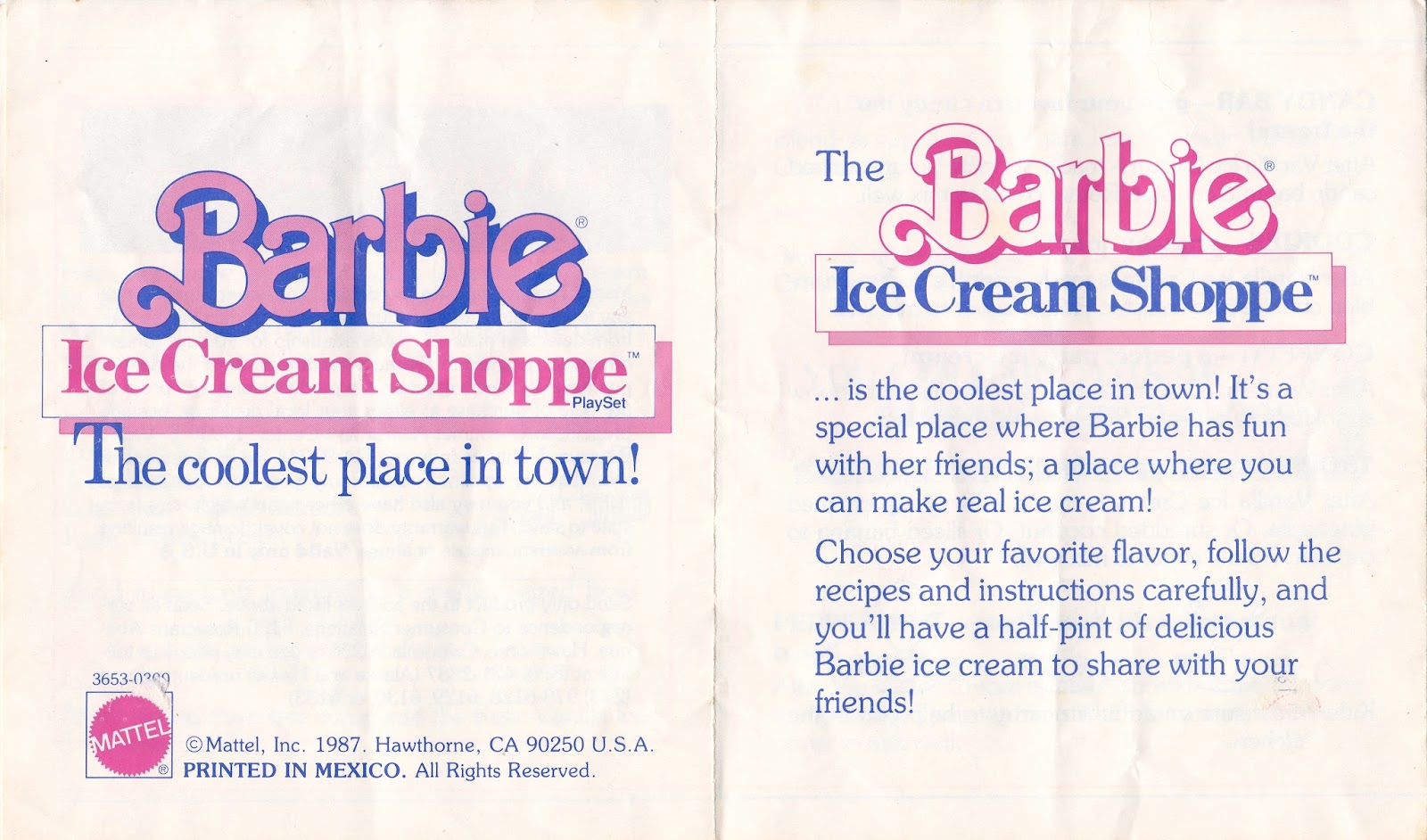 Skippercollector 1988 Barbie Ice Cream Shoppe Booklet skippercollector-1988-barbie-ice-cream-shoppe-booklet