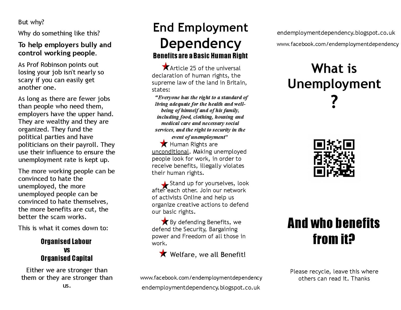 End Employment Dependency Pamphlet What is Unemployment and who