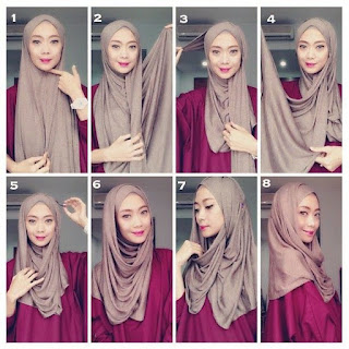 Cara Memakai Jilbab Pahmina Kaos Yang Simple