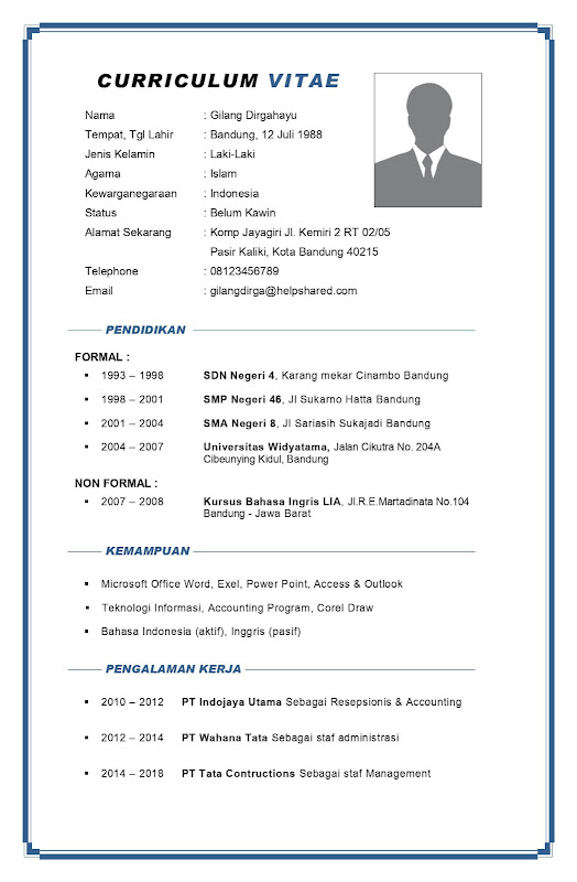 Daftar Riwayat Hidup 3 Daftar Riwayat Hidup pdf doc cv word