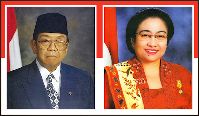 Gambar Presiden K.H. Abdurrahman Wahid dan Wakil Presiden Megawati Soekarnoputri