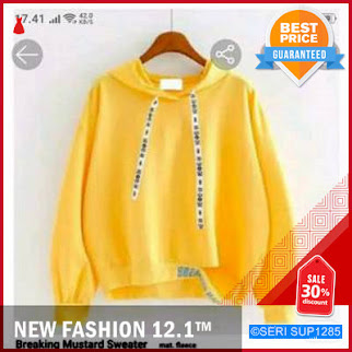 SUP1285B11 Breaking Swaeterhoodie Sweater Wanita Kuning Murah BMGShop