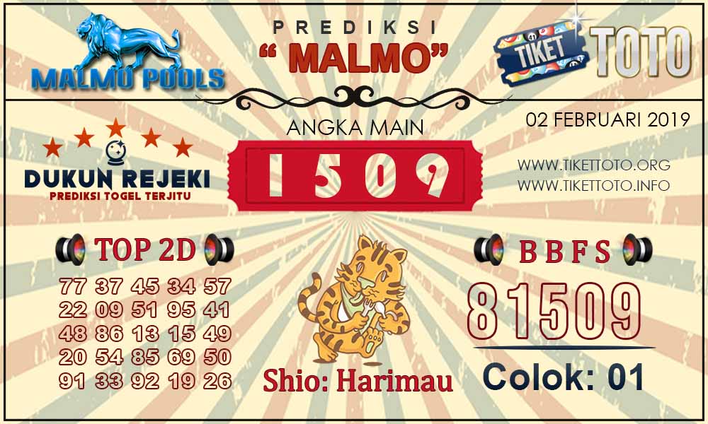 Prediksi Togel MALMO TIKETTOTO 02 FEBRUARI 2019