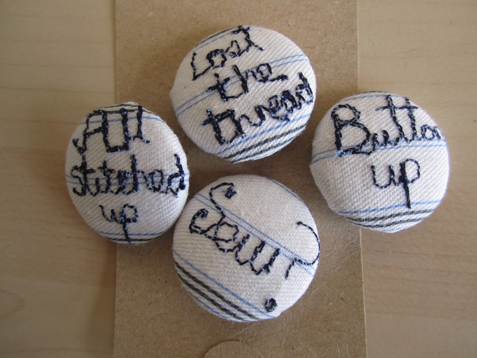 Louise Watson - Textile Artist: Stitched buttons.