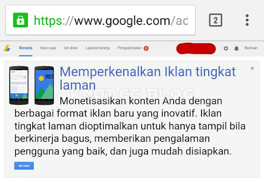 Page level ads formats