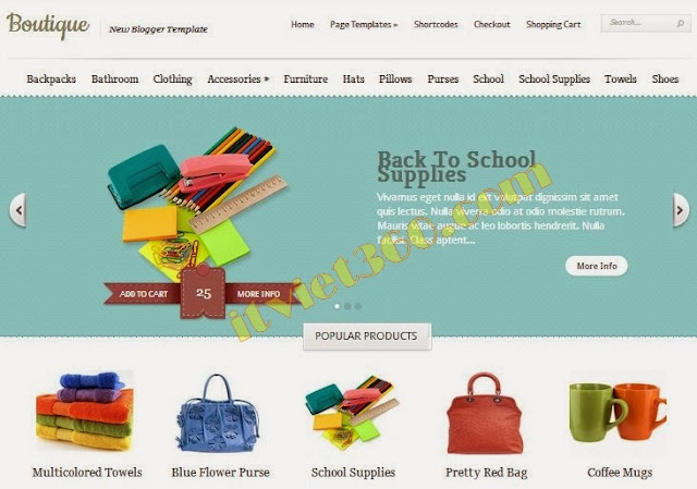 Boutique Blogger Template - mẫu blogspot cho Shop bán hàng cực đẹp