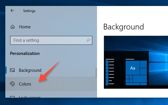 Choose the color settings