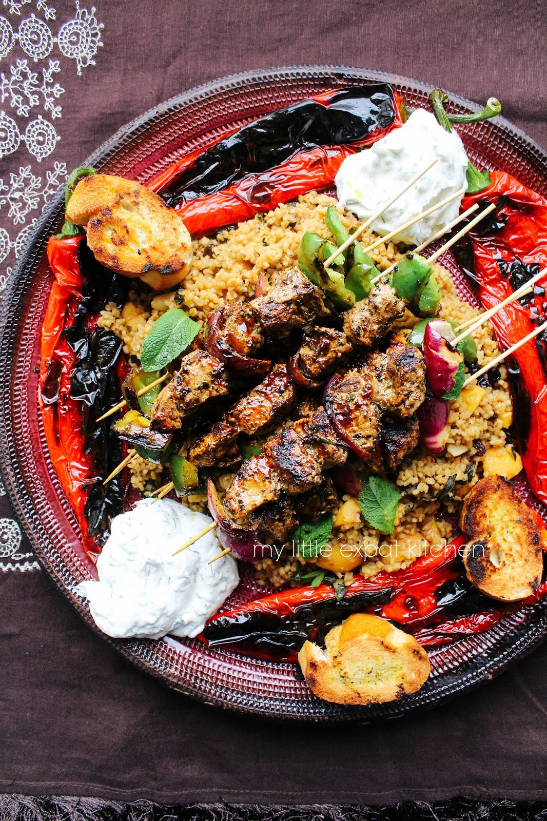 My Little Expat Kitchen Greek marinated pork tenderloin souvlaki with