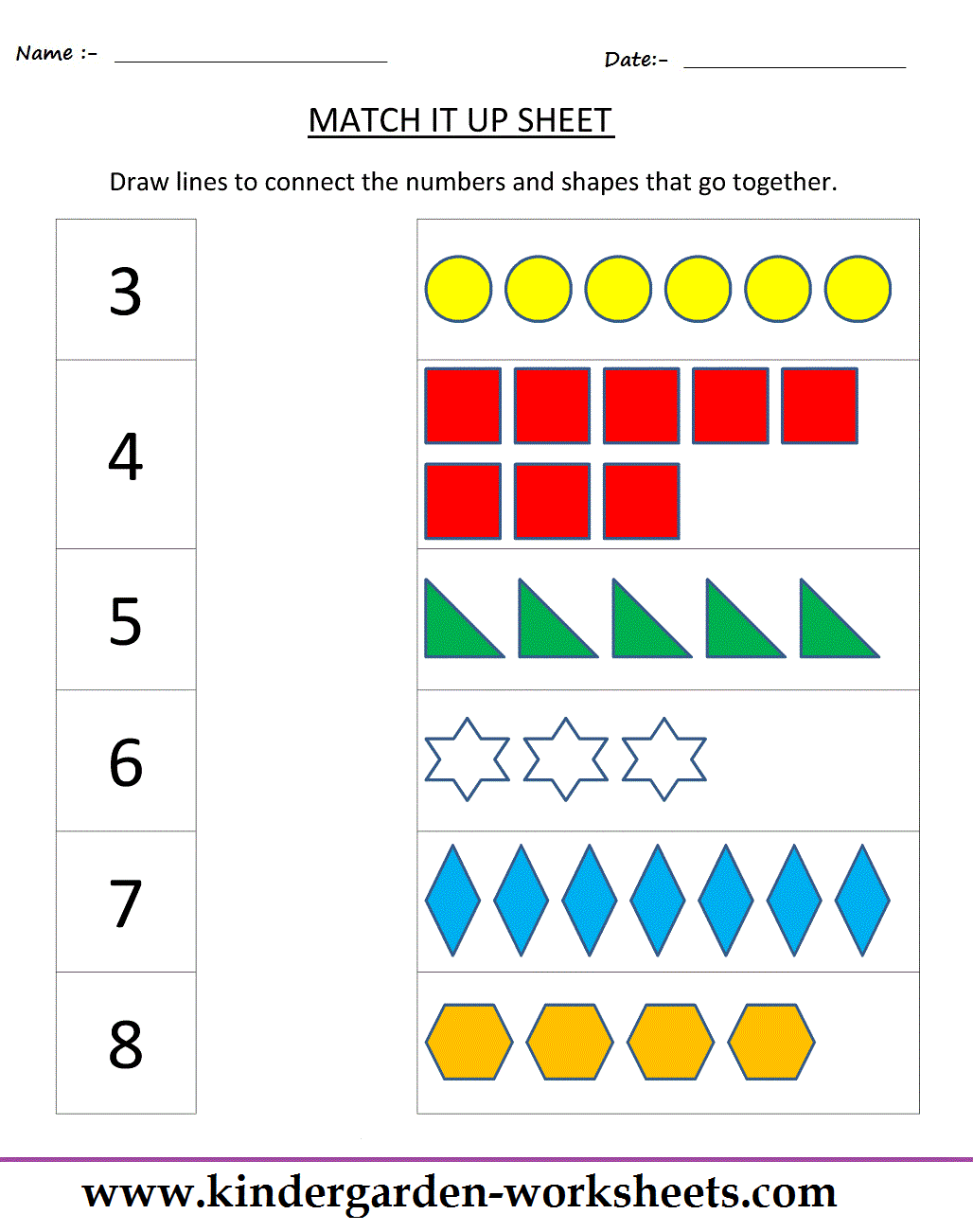 Free Printable Matching Sheets