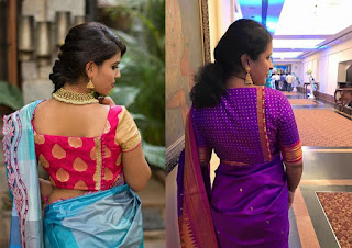 35 Traditional blouse back neck designs for silk sarees | Bling Sparkle