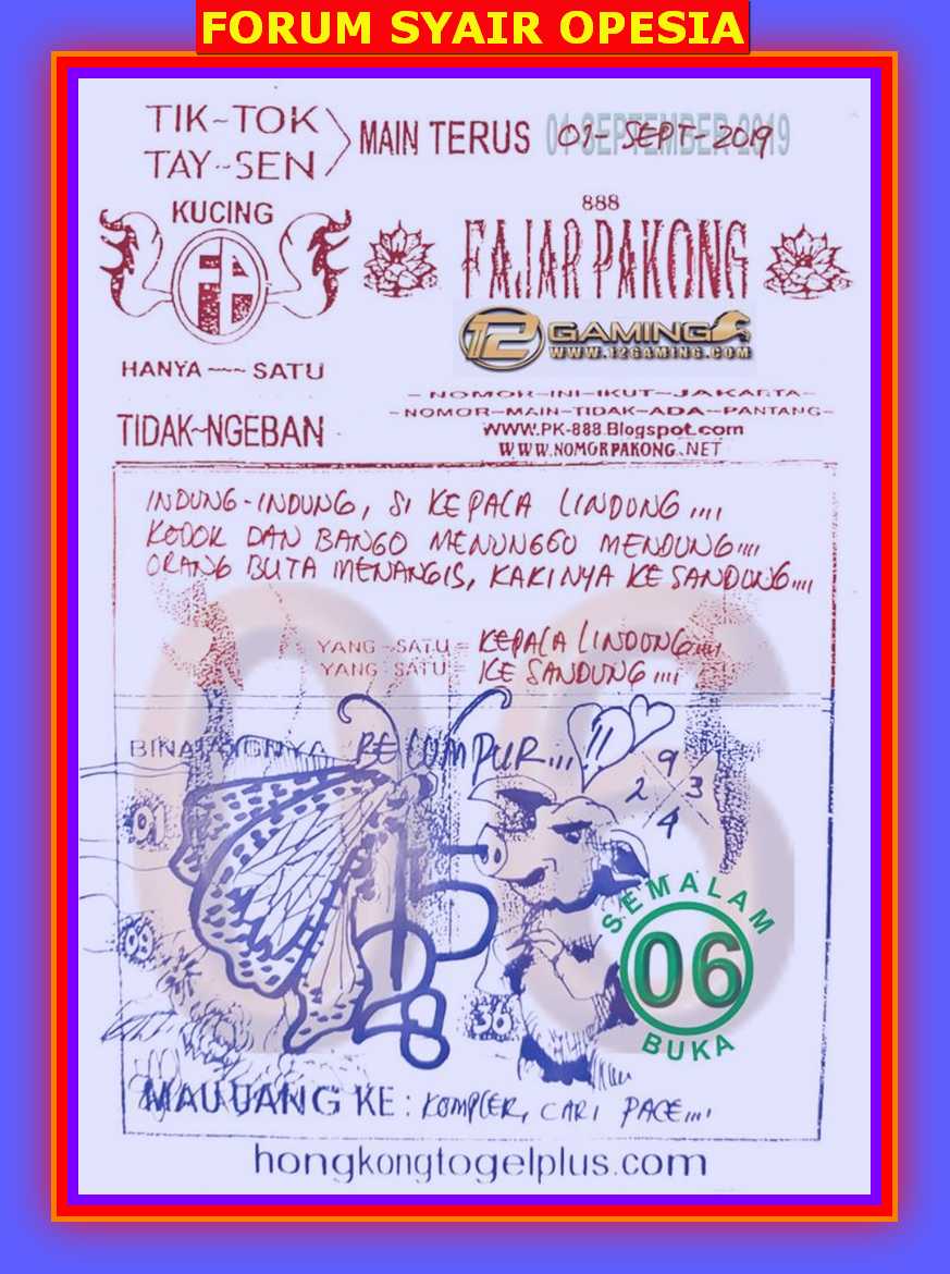 1 New Message Kode Syair Hongkong 1 September 2019 Forum Syair Togel Hongkong Singapura Sydney