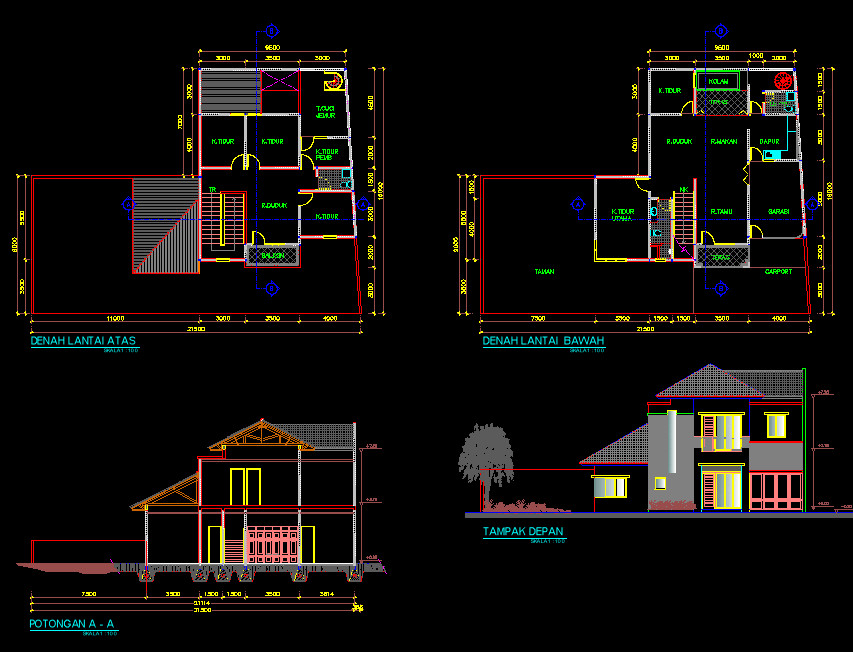 Desain Rumah Minimalis 2 Lantai Autocad - Foto Desain 