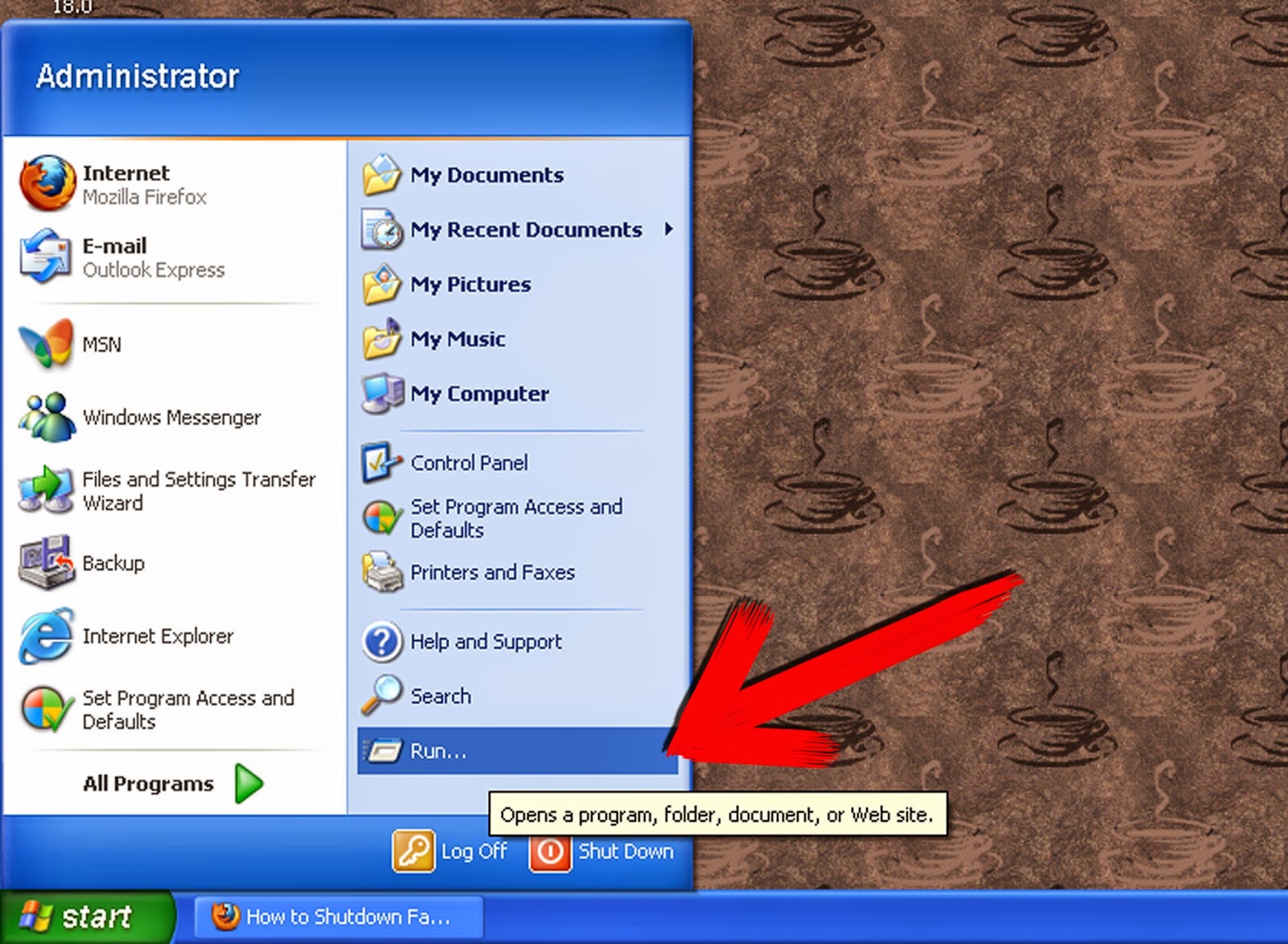 How to quickly shutdown windows XP Geekologyy