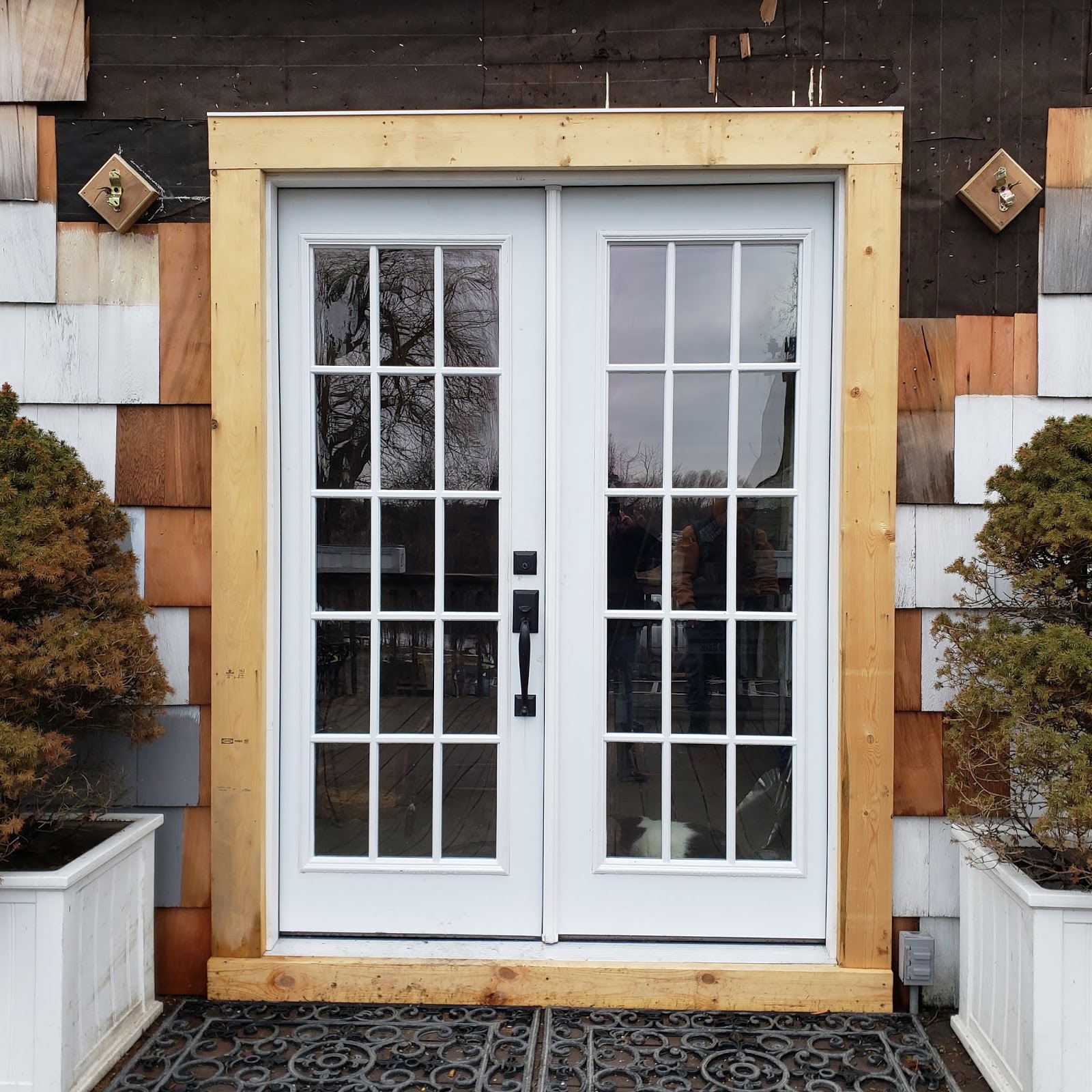 Gear Acres at Top of the Hill Exterior Lights Wood Mounting Blocks