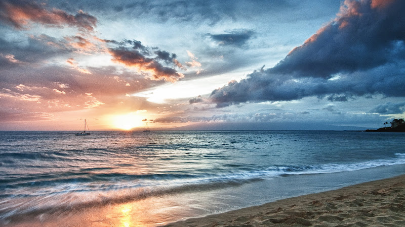 Sandy Beach and Ocean Waves