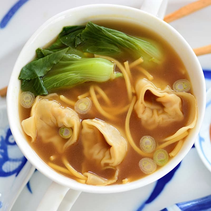 Savoring Time in the Kitchen: Won Ton Soup with Noodles and Bok Choy