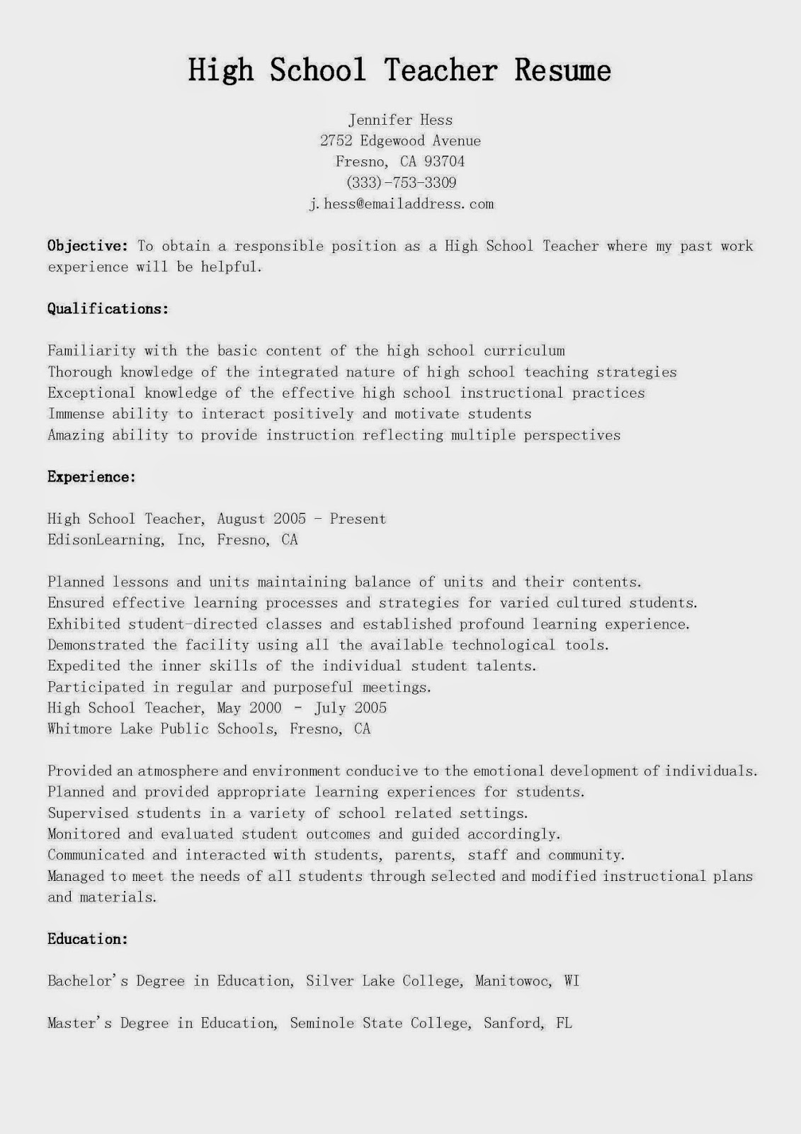 resume-samples-high-teacher-resume-sample-riset