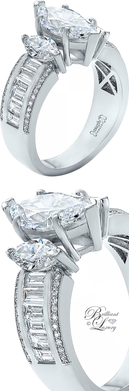 Brilliant Luxury ♦ Custom Three Stone Marquise & Baguette Diamond Engagement Ring Brilliant Luxury ♦ Custom Three Stone Marquise & Baguette Diamond Engagement Ring