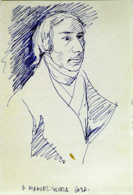 retrato D. Manuel Silvela de Goya dibujo de José María Mezquita