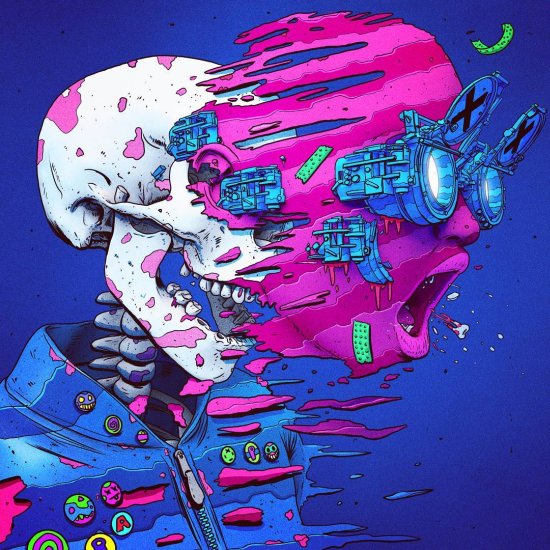 Mais ilustrações cyberpunk surreais e psicodélicas com vibrantes cores de Nick Sullo Nick Sullo xsullo instagram arte ilustrações cyberpunk surreais coloridas psicodélicas