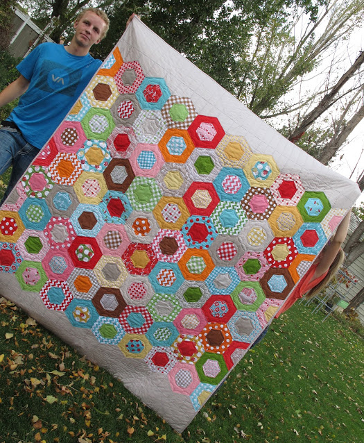 Honeycomb Quilt made by Lori Holt of Bee in my Bonnet, The Pattern by Riley Blake Designs