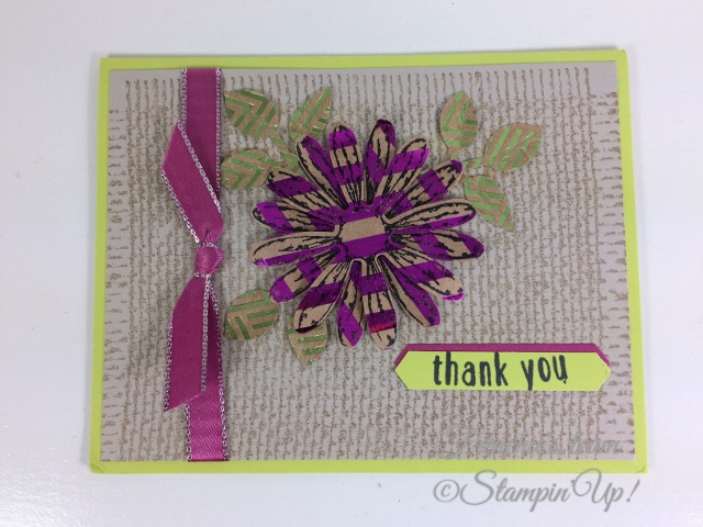 Frenchie' Team, Daisy Punch, Burlap, Stampin'Up!, Foil Frenzy Designer paper,