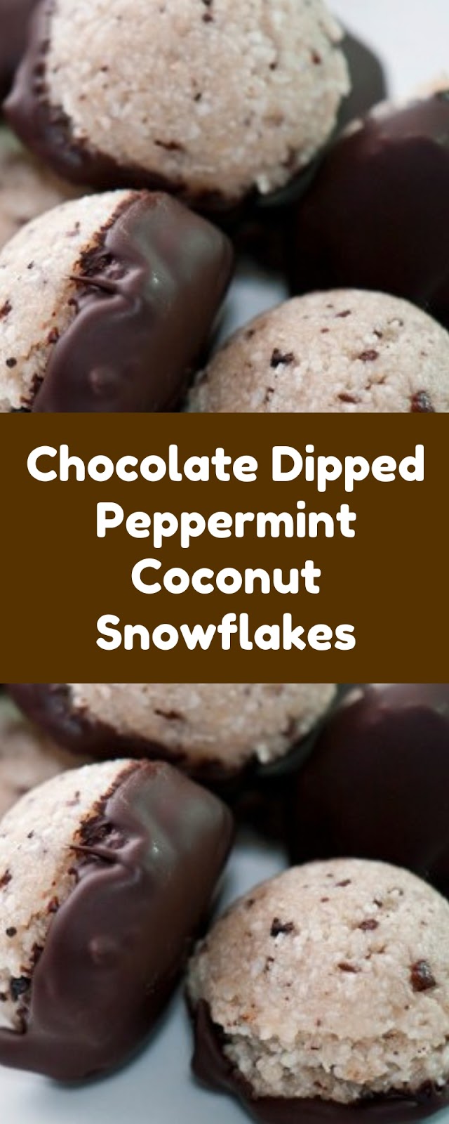 Chocolate Dipped Peppermint Coconut Snowflakes