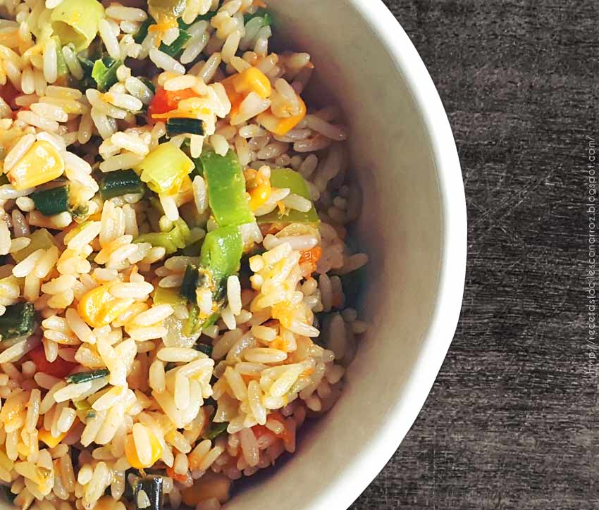 Delicioso y sabrosísimo arroz vegetariano con calabaza, zanahoria, puerro,  choclo y pimiento! | Cocina