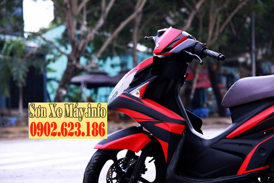 Sơn phối màu Nouvo SX màu đỏ đen nhám cực đẹp