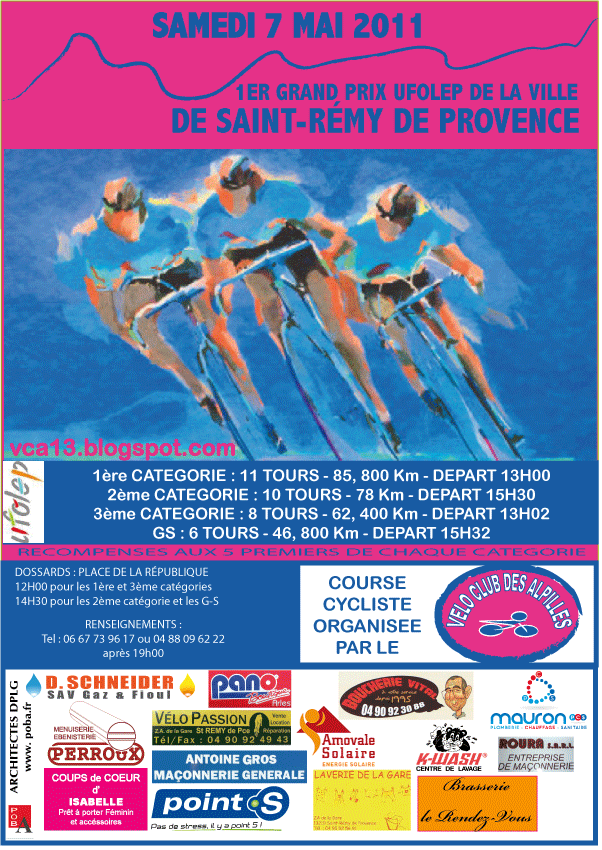 VELO CLUB DES ALPILLES GRAND PRIX DE LA VILLE DE ST REMY DE PROVENCE