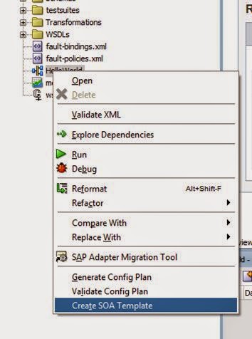Learning SOA: Template creation in Oracle SOA 12c