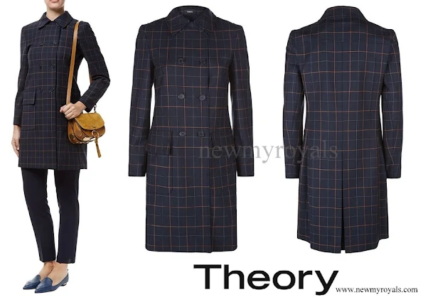 Princess Marie wore Theory Abla Check Double Breasted Coat