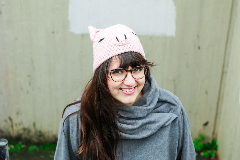 KuneCoco • #naehdirwas November • Gehäkelte Schweinemütze Gehäkelte Schweinemütze