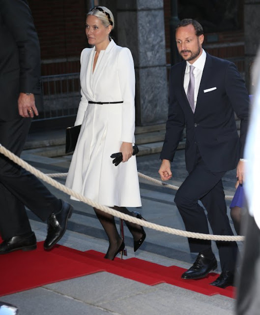 King Harald and Queen Sonja of Norway, Prince Haakon and his wife Crown Princess Mette-Marit of Norway attend for the Peace Prize 