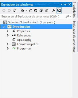 Explorador de soluciones en Visual Studio