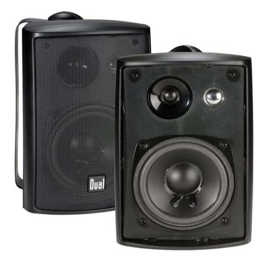 Dual 4 Outdoor Speakers in Black Pair inch 3-Way Indoor