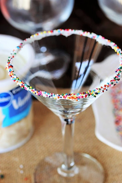 Martini Glass with Sprinkles Rim Image