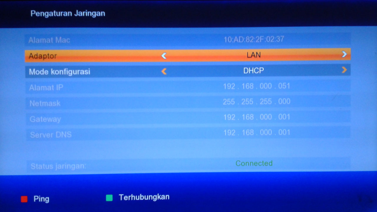 Cara Setting Internet di Receiver Matrix Burger Extra HD