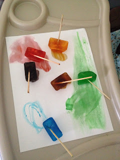 playing outside of the box: ice cube painting