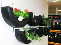 Ideas para el jardín con neumáticos reciclados