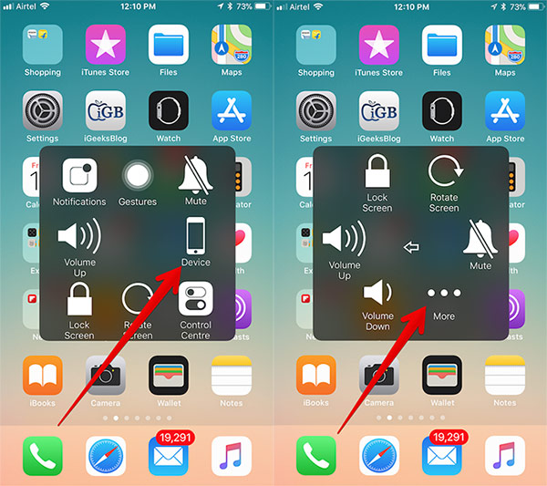 Tap pada Device kemudian tap pada More Tap pada Device kemudian tap pada More