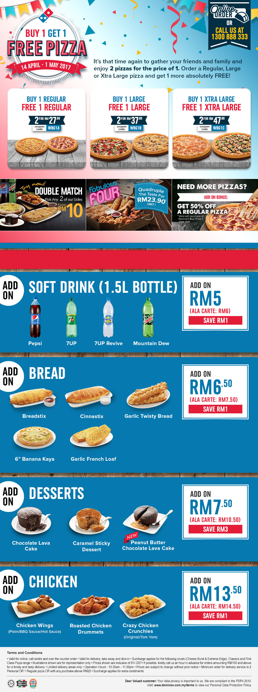 Domino's Pizza Buy 1 Free 1