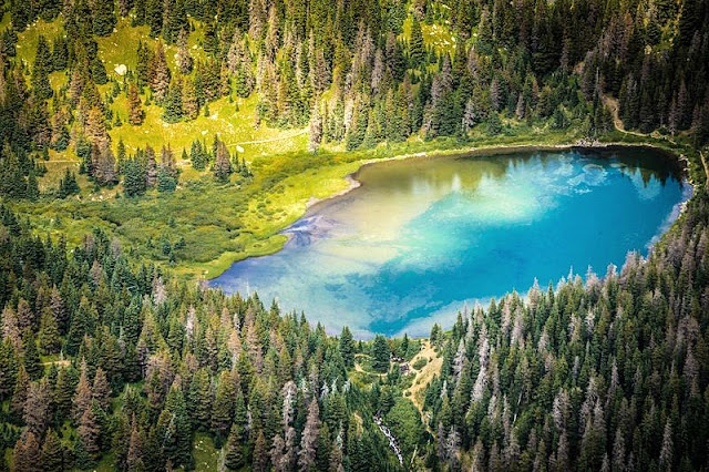 Beautiful Scenery lake and forest from above at Crater Lake National Park Beautiful Scenery lake and forest from above at Crater Lake National Park