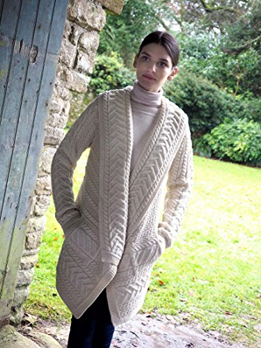 Aran Crafts Ladies Knitted Waterfall Cardigan Natural Colour 2019 - 🤱 ...