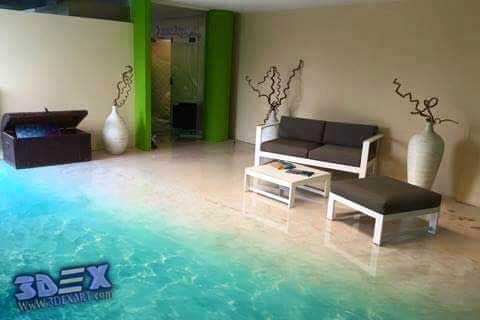 3d epoxy floor, 3d flooring, 3d beach floor art