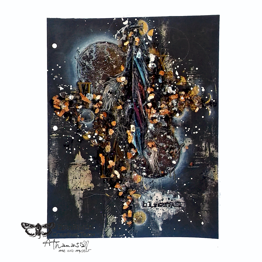 Me and myself... Black art journal page for Prima guest spot