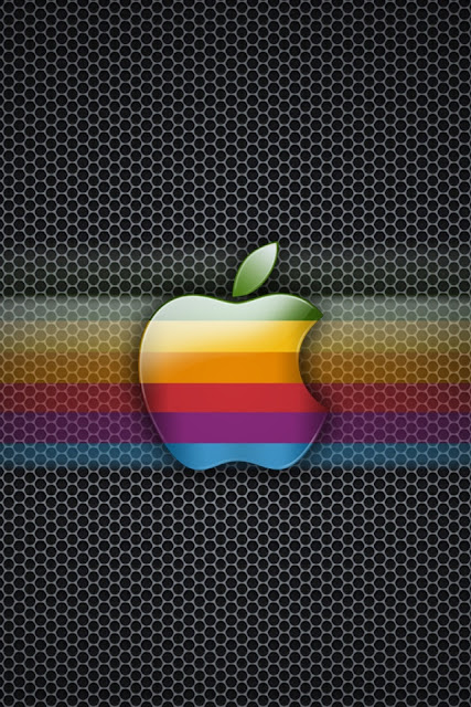 Exagon Rainbow Apple iPhone Wallpaper By TipTechNews.com