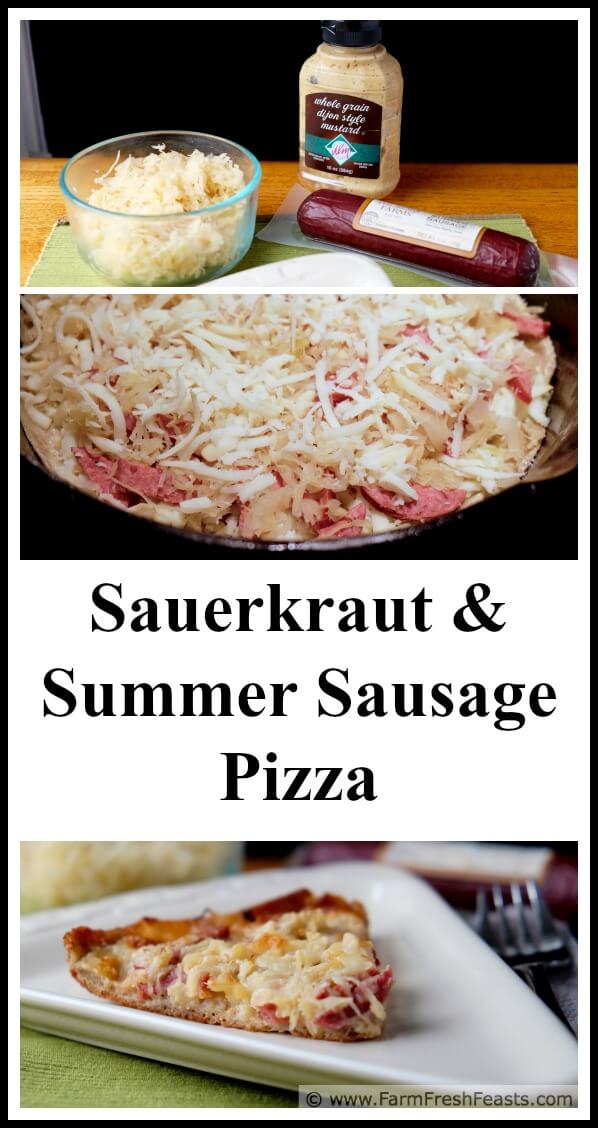 Farm Fresh Feasts Sauerkraut and Summer Sausage Pizza