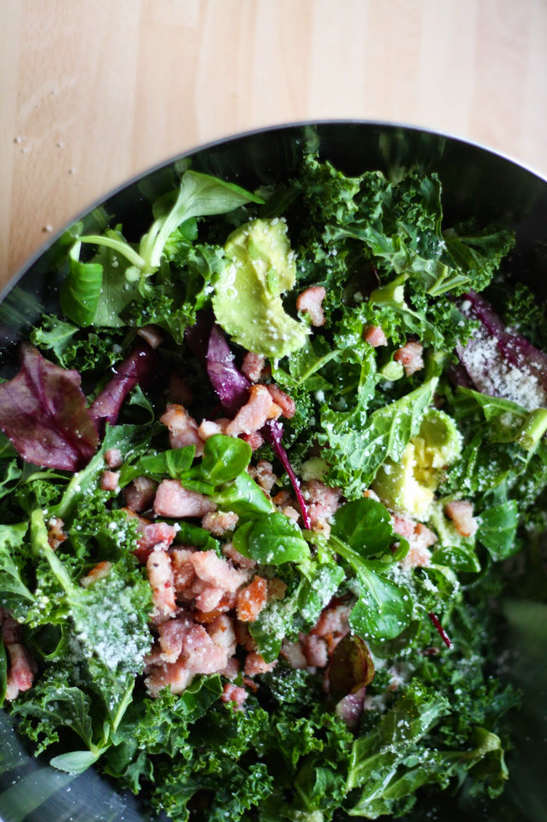 Baby kale & bacon salad Baby kale & bacon salad