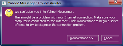 how to solve yahoo messenger troubleshooting problem